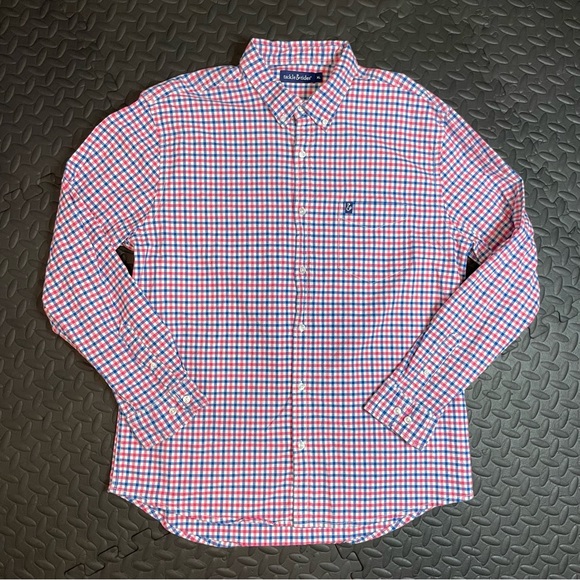 Tackle & Tides Men’s Long Sleeve Button Down Pink & Blue Plaid Check XL‎ - Picture 2 of 7